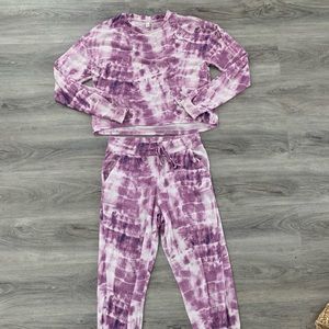 Purple tie dye lounge set